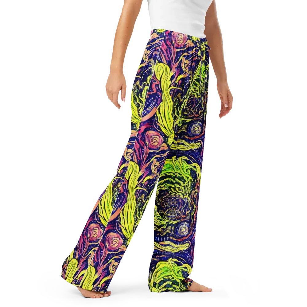 Psychedelic Herbarium on Women's Pajama Pants — Right Front