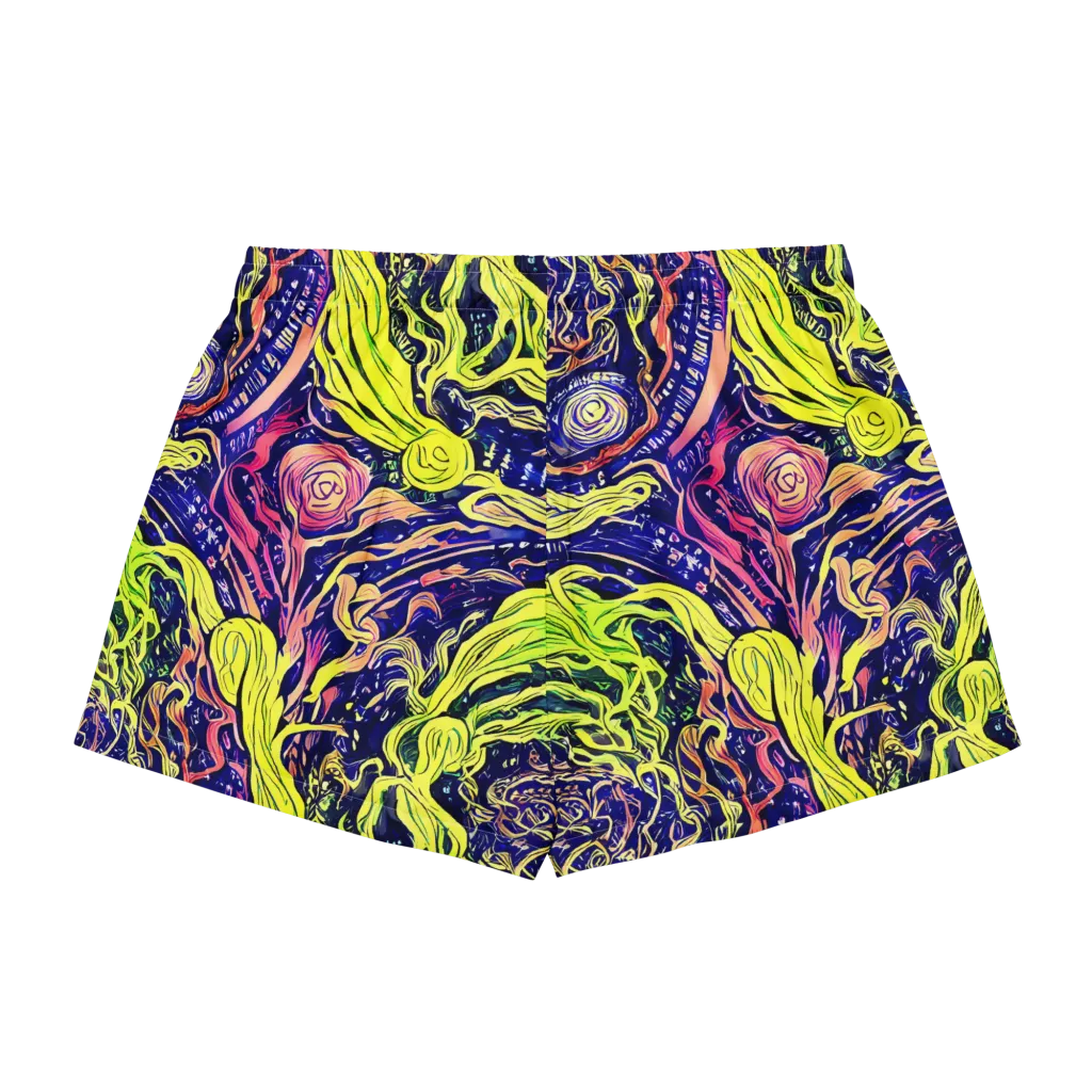 Psychedelic Herbarium on Women's Pajama Shorts — Back