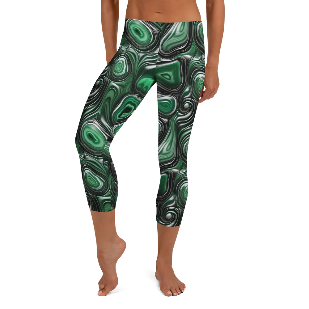 Emerald Agate on Capri Leggings — Front
