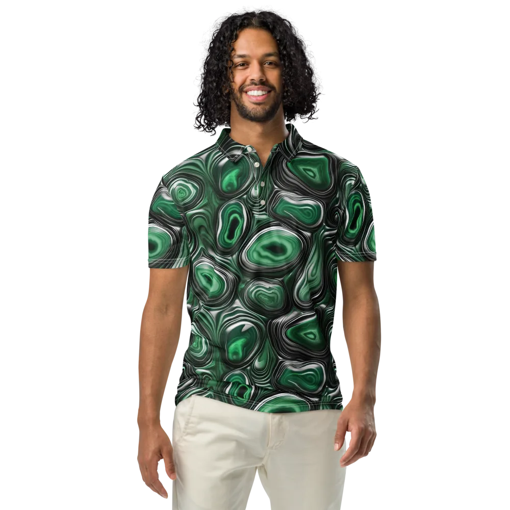 Emerald Agate on Men's Slim Fit Polo Shirt — Front