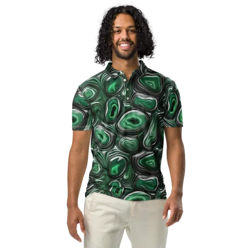 Emerald Agate on a Men's Slim Fit Polo Shirt