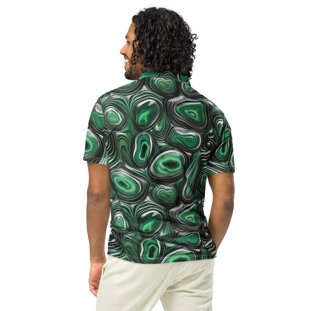 Emerald Agate on Men's Slim Fit Polo Shirt — Back