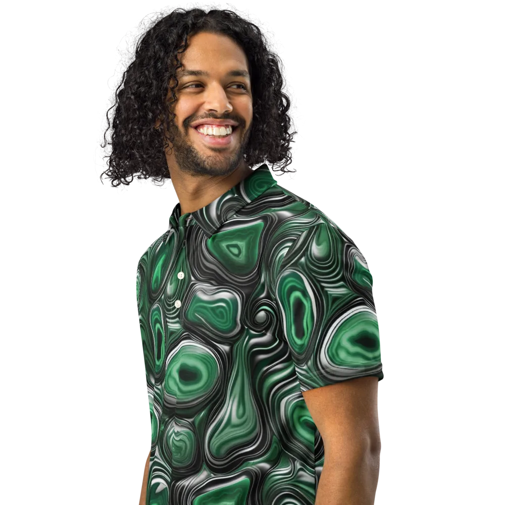 Emerald Agate on Men's Slim Fit Polo Shirt — Left Front