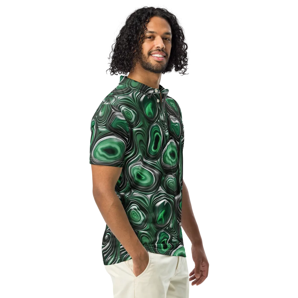Emerald Agate on Men's Slim Fit Polo Shirt — Right Front