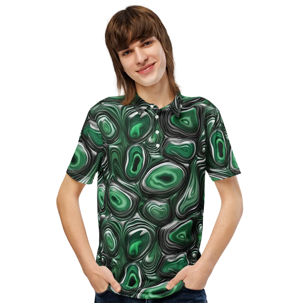 Emerald Agate on Men's Slim Fit Polo Shirt — Front