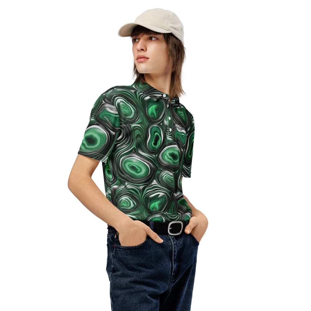 Emerald Agate on Men's Slim Fit Polo Shirt — Right Front