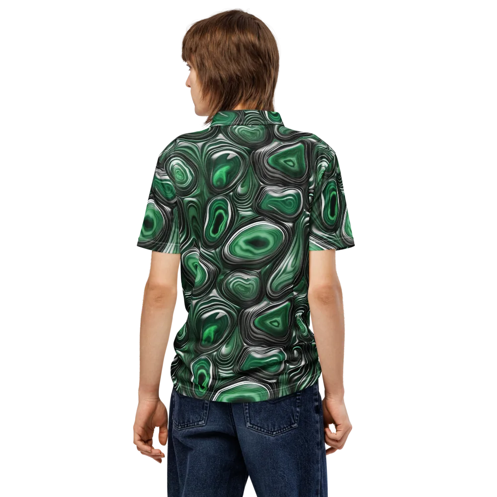 Emerald Agate on Men's Slim Fit Polo Shirt — Back