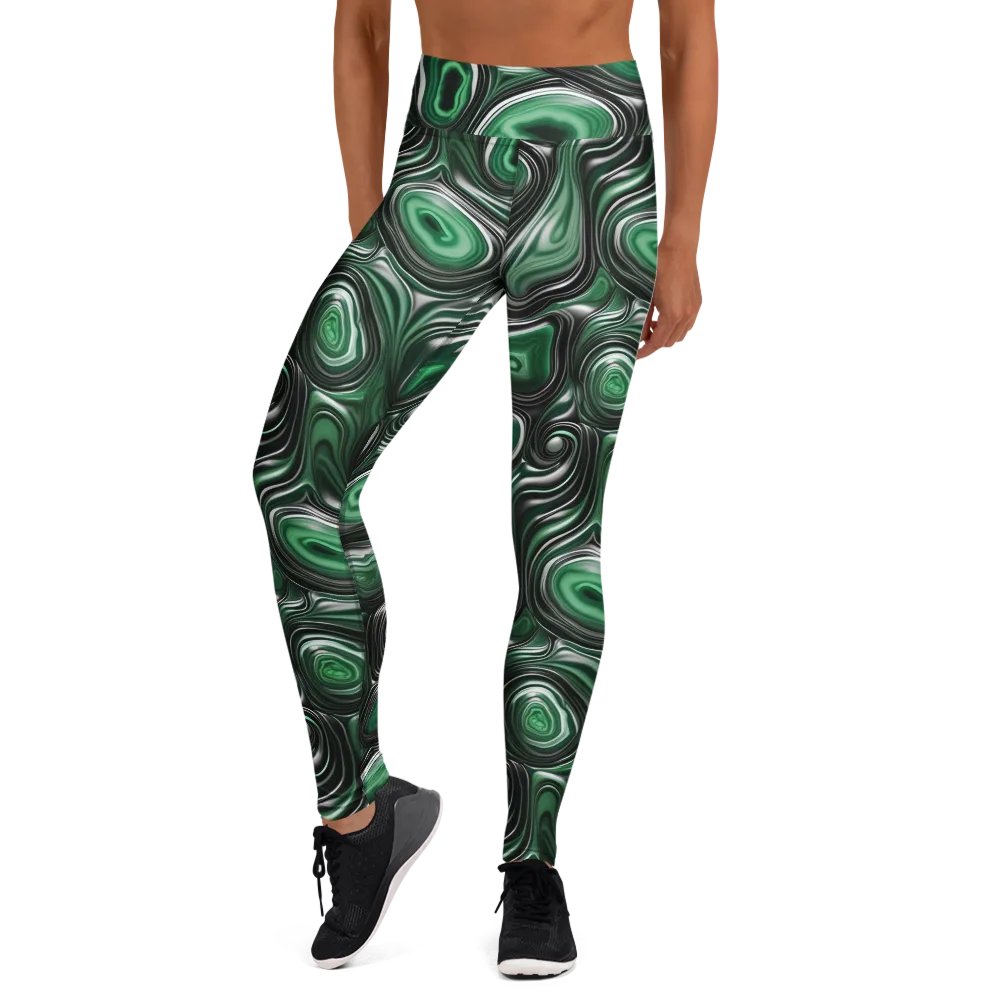 Emerald Agate on Yoga Leggings — Front