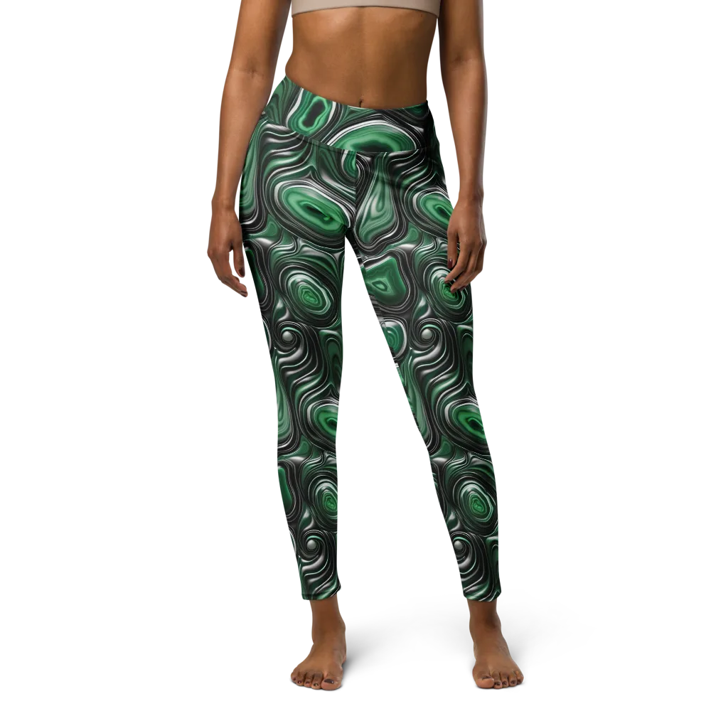Emerald Agate on Yoga Leggings — Front