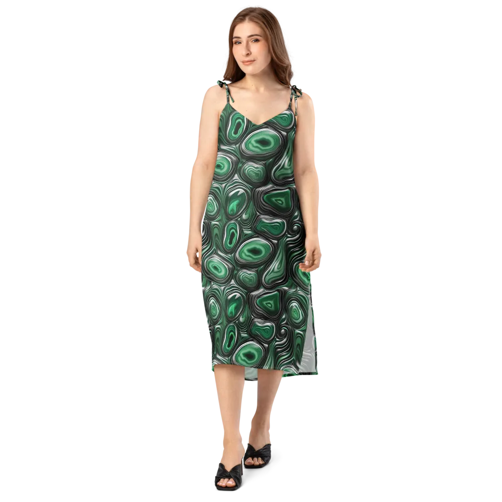 Emerald Agate on Slip Dress — Front