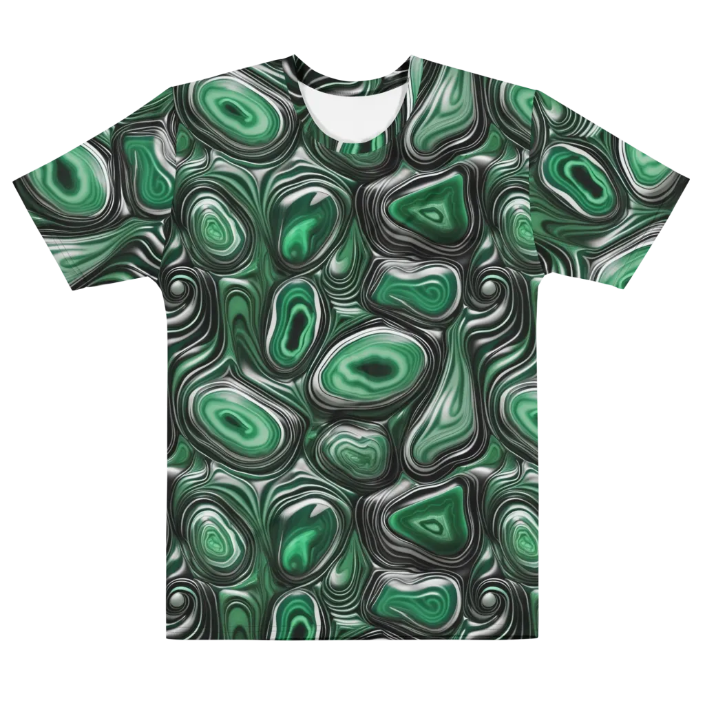Emerald Agate on Men's Cotton Crew Neck T-Shirt — Front