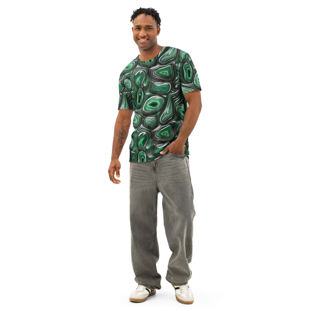 Emerald Agate on Men's Cotton Crew Neck T-Shirt — Front