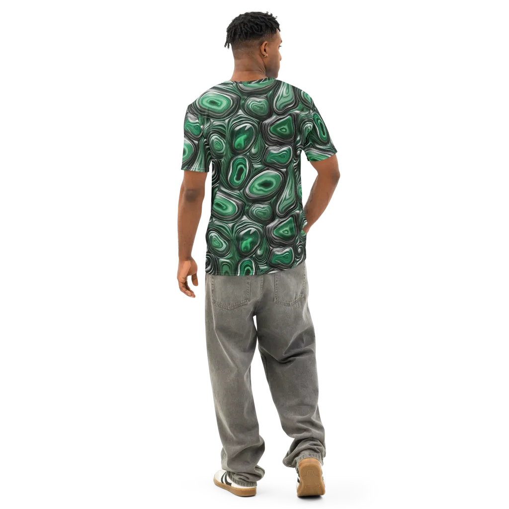 Emerald Agate on Men's Cotton Crew Neck T-Shirt — Back