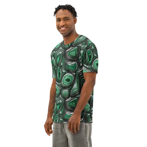 Emerald Agate on a Men's Cotton Crew Neck T-Shirt