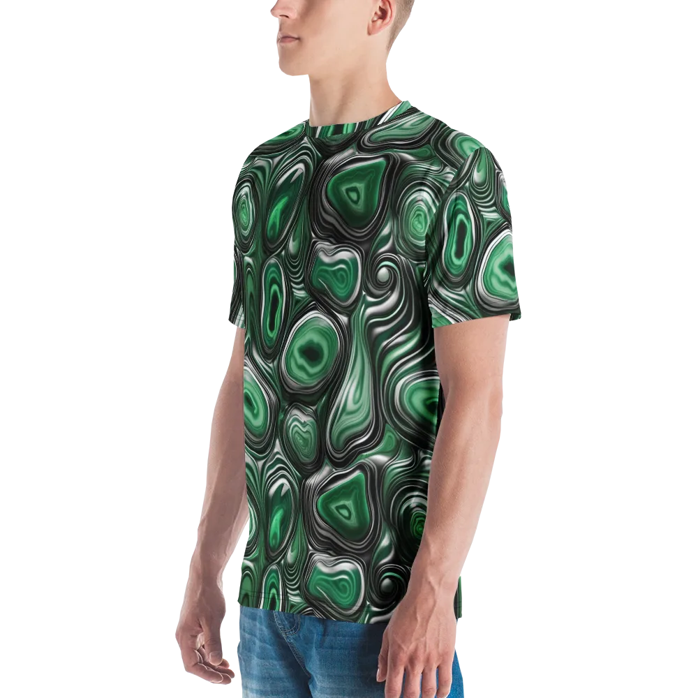 Emerald Agate on Men's Crew Neck T-Shirt — Left