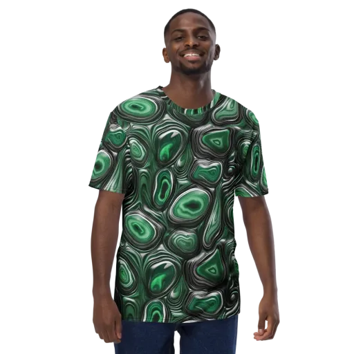 Emerald Agate on a Men's Crew Neck T-Shirt