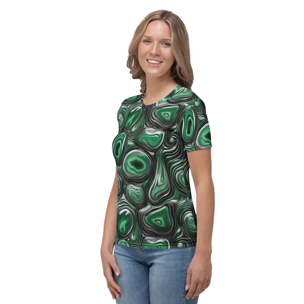 Emerald Agate on Women's Crew Neck T-Shirt — Left