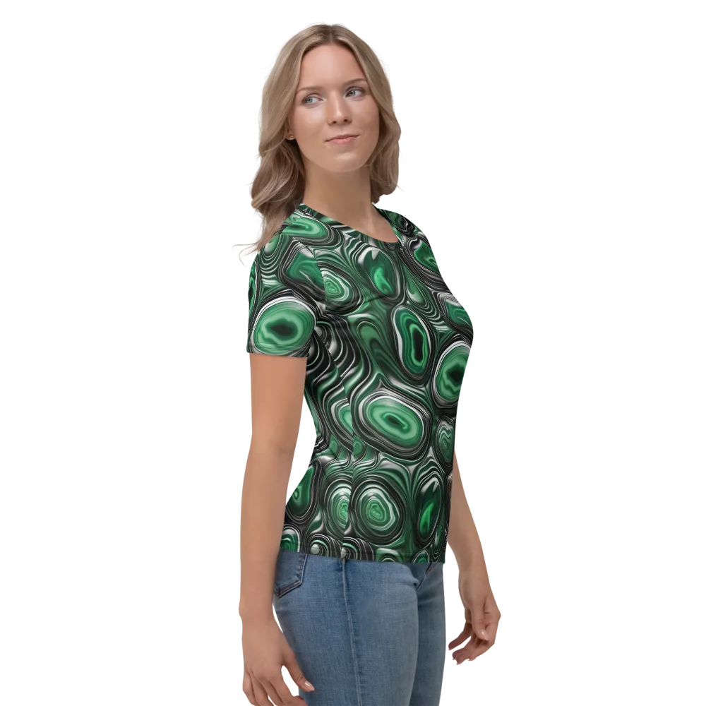 Emerald Agate on Women's Crew Neck T-Shirt — Right