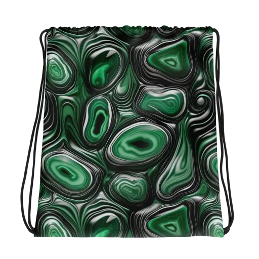 Emerald Agate on a Drawstring Bag