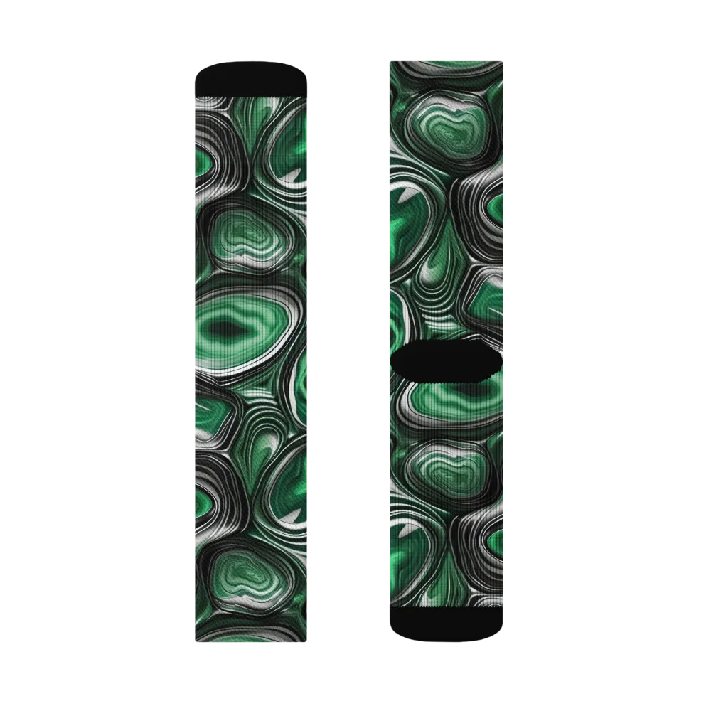 Emerald Agate on Socks — Left Sock