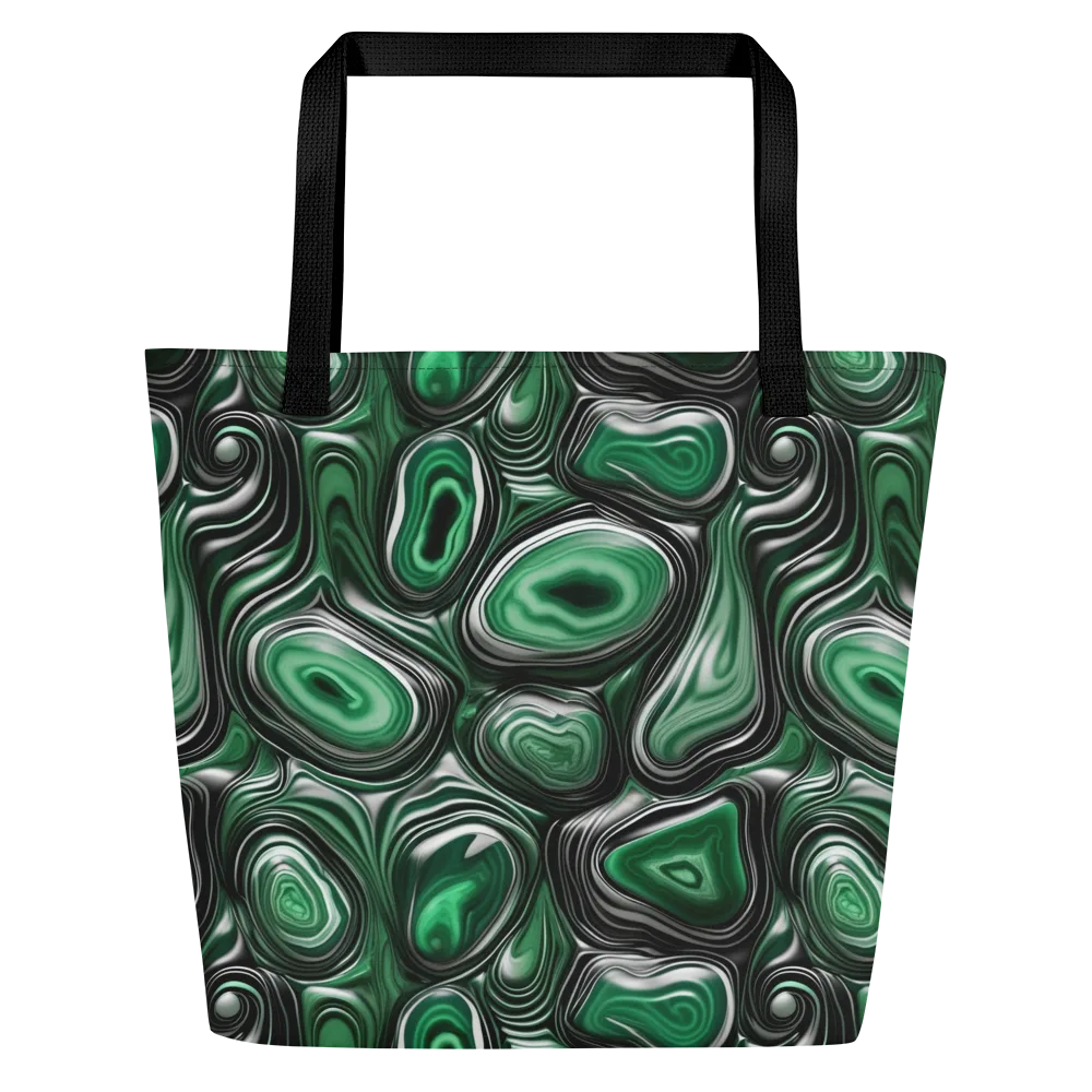 Emerald Agate on Large Tote Bag W/ Pocket — Front