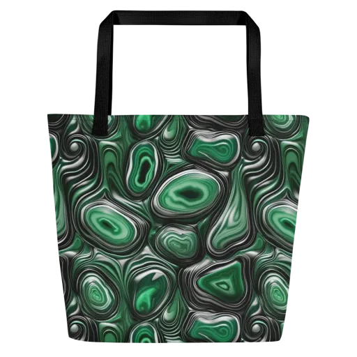 Emerald Agate on a Large Tote Bag W/ Pocket