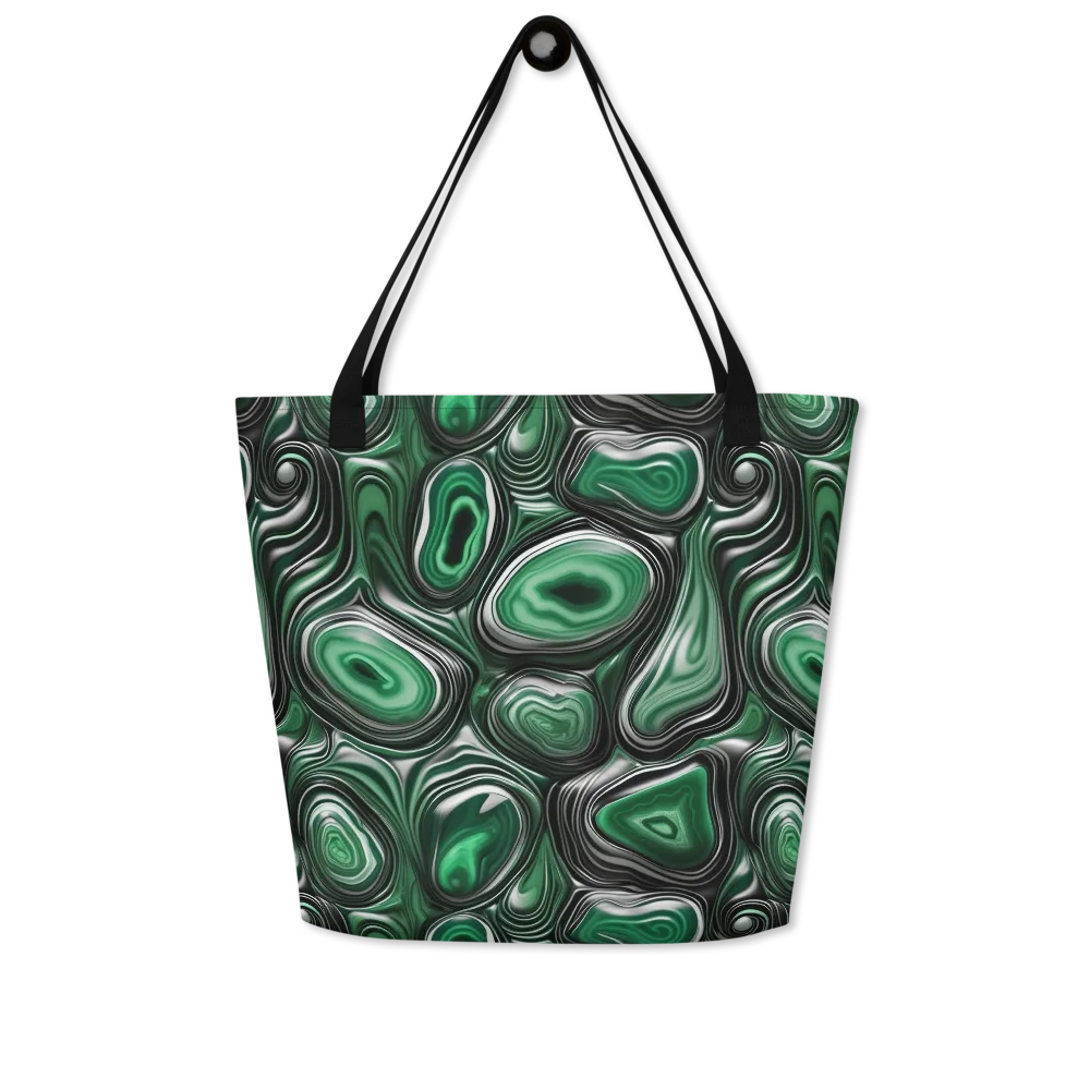 Emerald Agate on Large Tote Bag W/ Pocket — Front