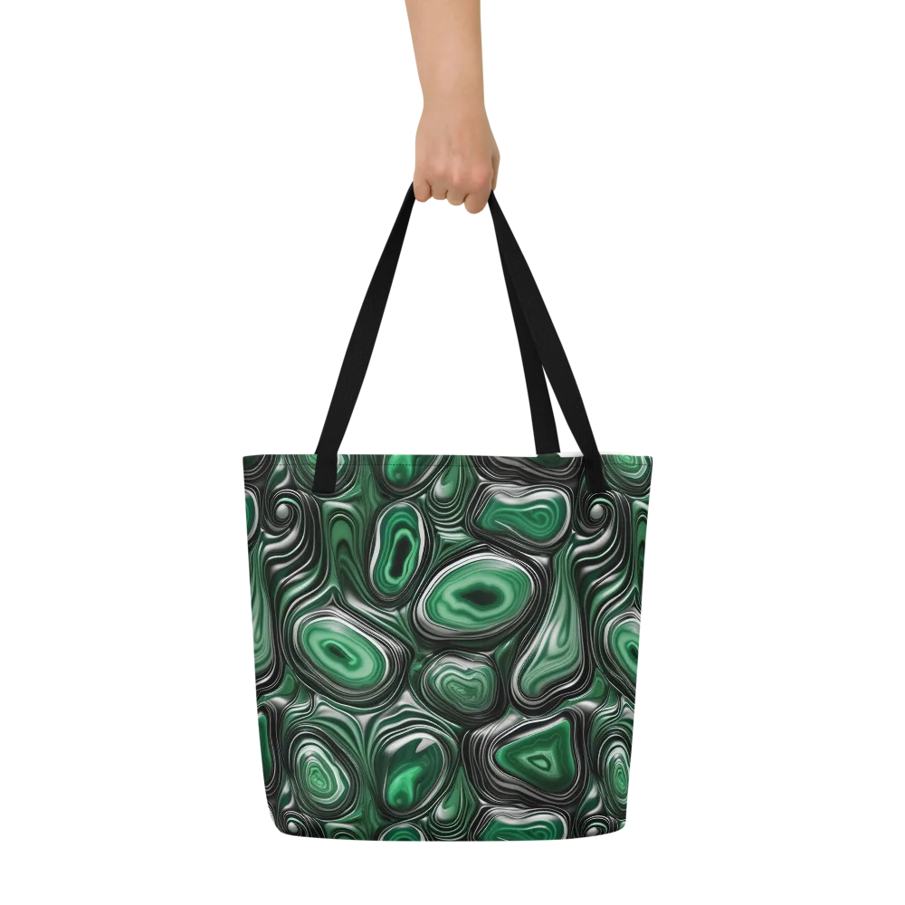 Emerald Agate on Large Tote Bag W/ Pocket — Front