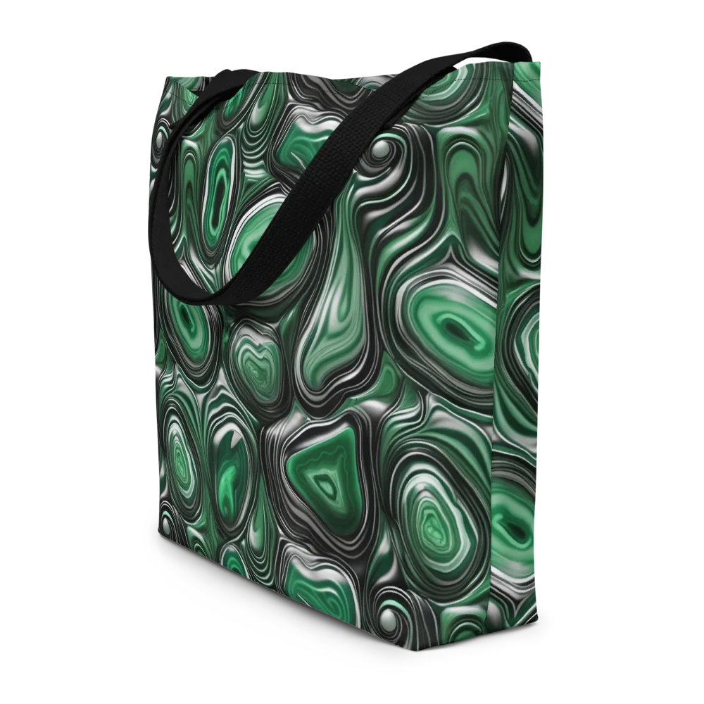 Emerald Agate on Large Tote Bag W/ Pocket — Front