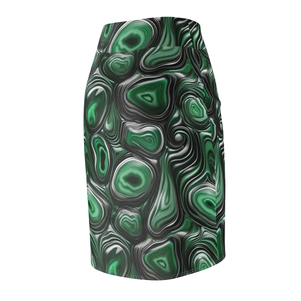 Emerald Agate on Pencil Skirt — Back Side