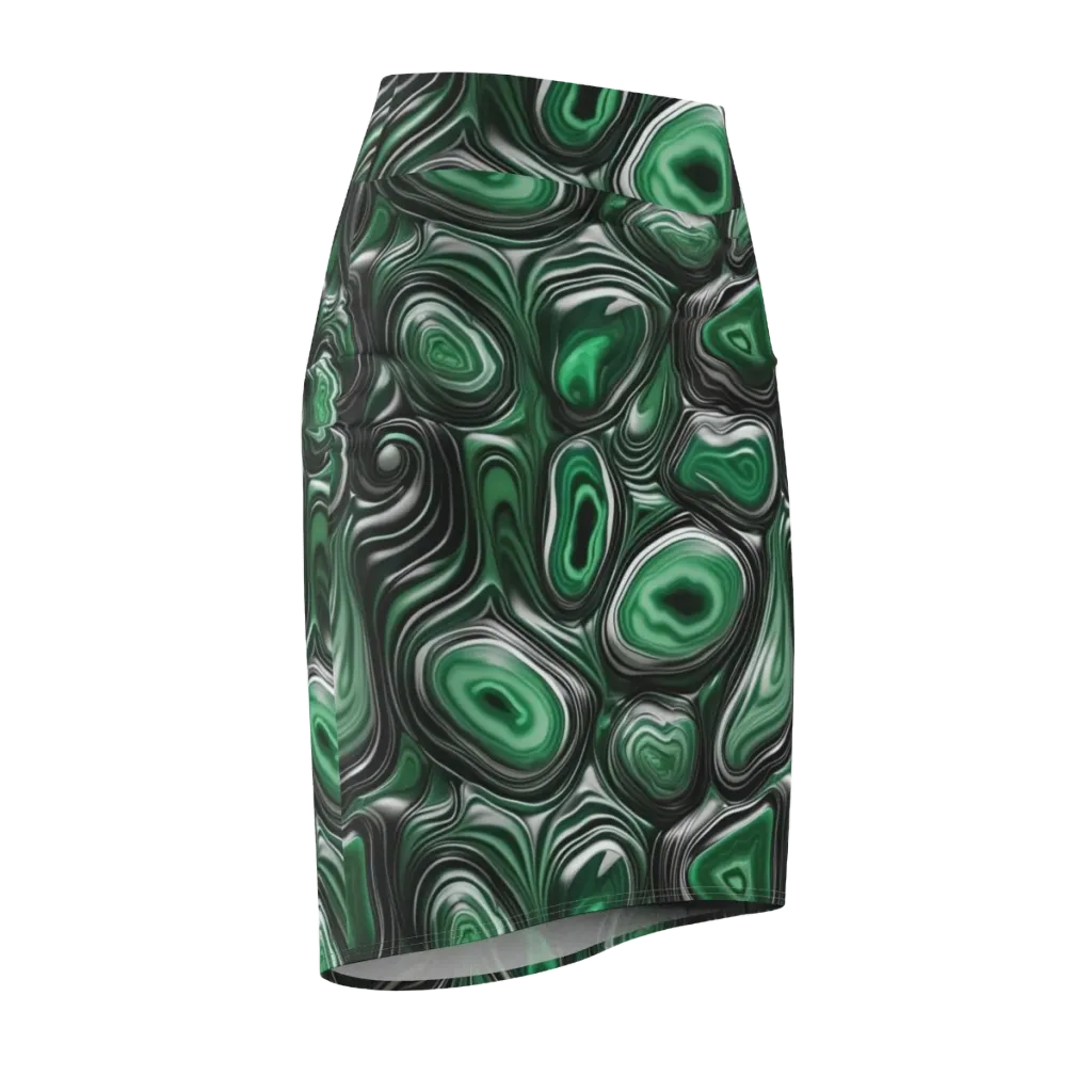 Emerald Agate on Pencil Skirt — Front Side