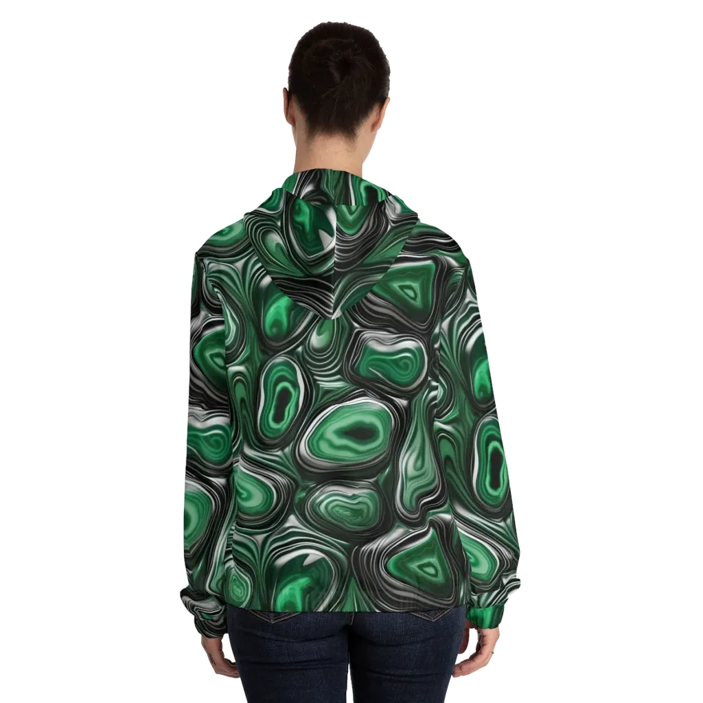 Emerald Agate on Women's Full-Zip Hoodie — Back On Person
