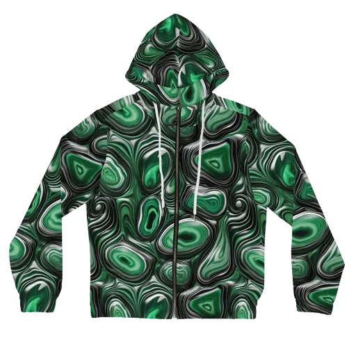Emerald Agate on a Women's Full-Zip Hoodie