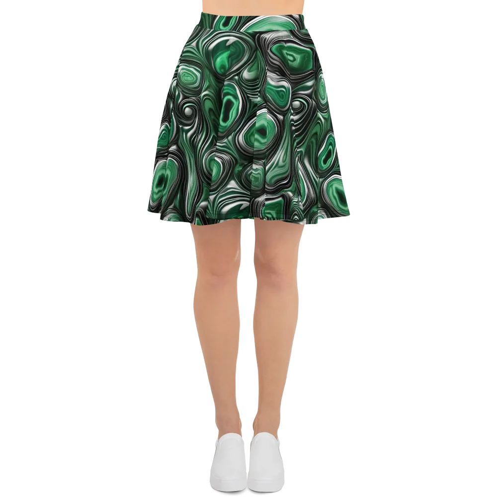 Emerald Agate on Skater Skirt — Front