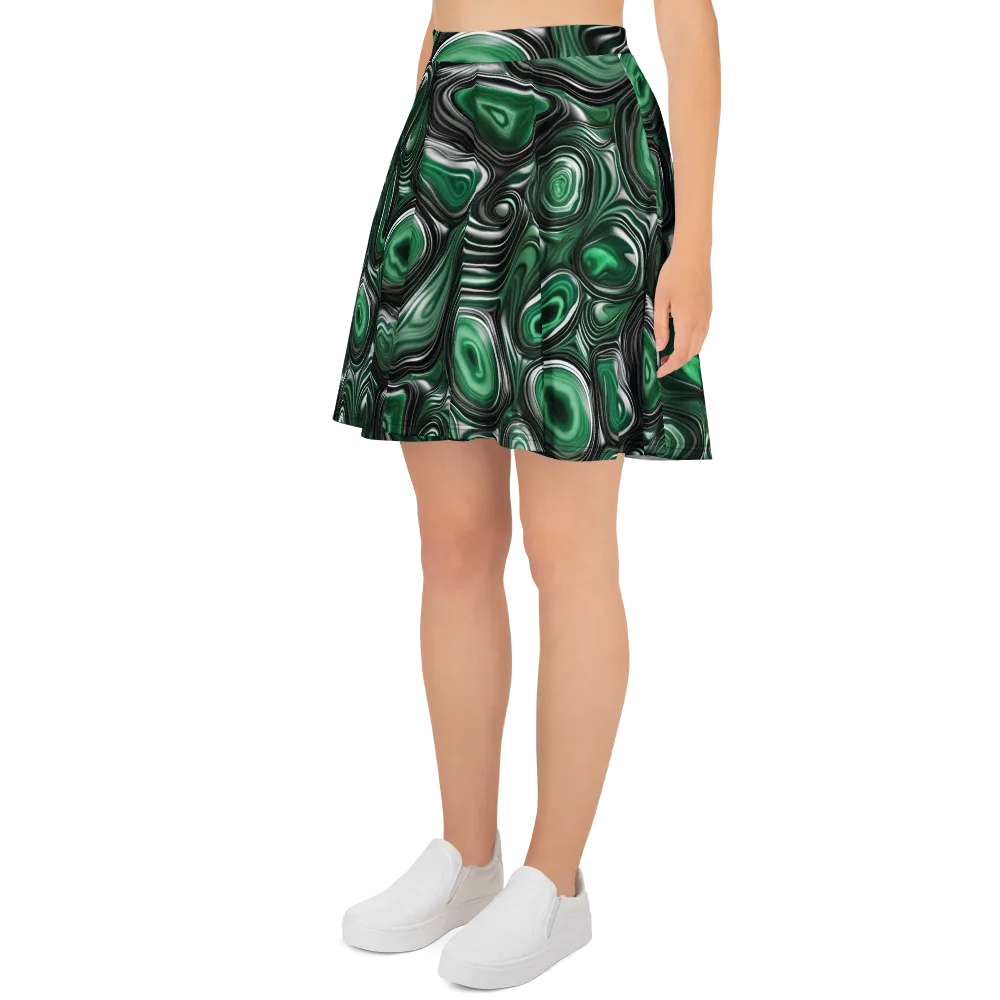 Emerald Agate on Skater Skirt — Left