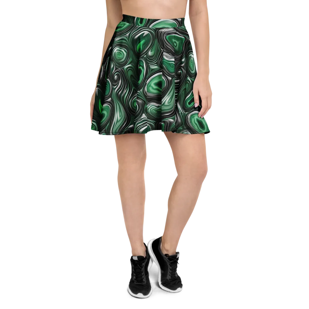 Emerald Agate on Skater Skirt — Front