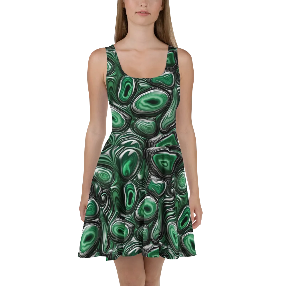 Emerald Agate on Skater Dress — Front