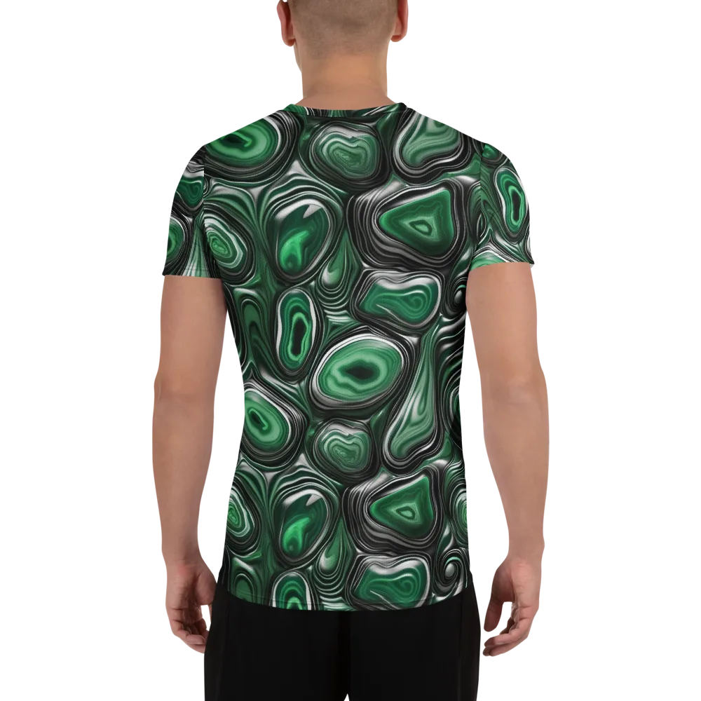 Emerald Agate on Men's Athletic T-Shirt — Back