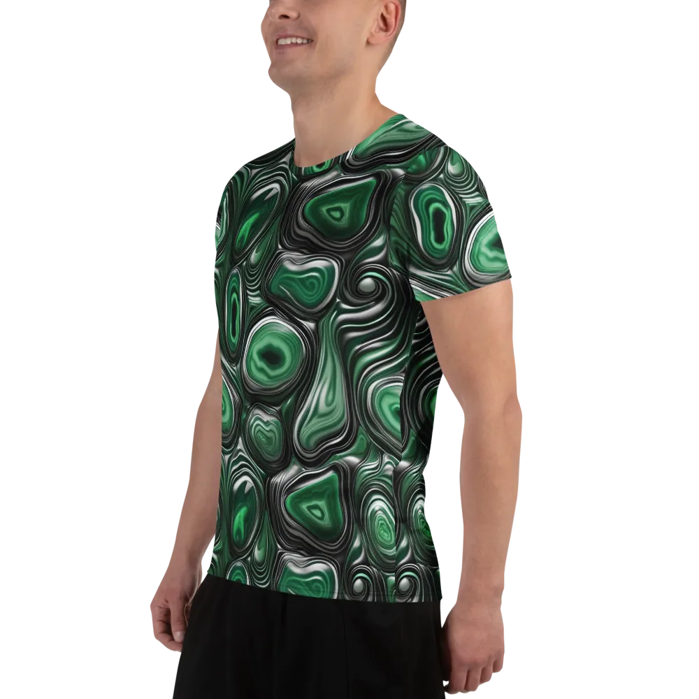 Emerald Agate on Men's Athletic T-Shirt — Left
