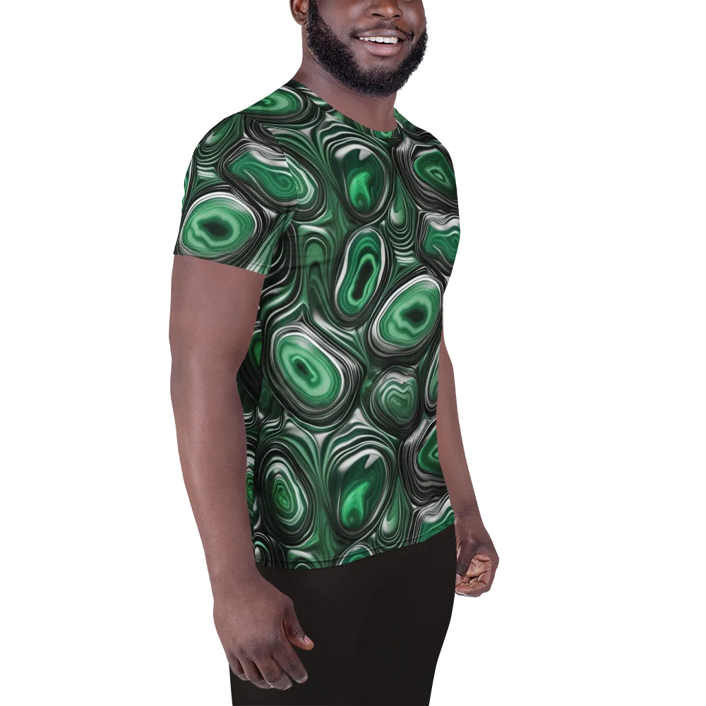 Emerald Agate on Men's Athletic T-Shirt — Right