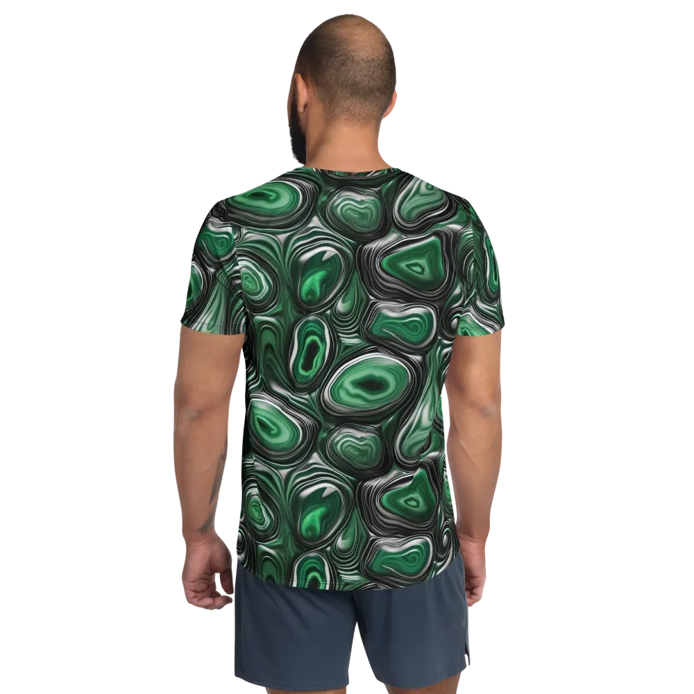 Emerald Agate on Men's Athletic T-Shirt — Back