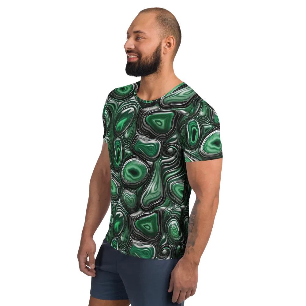 Emerald Agate on Men's Athletic T-Shirt — Left
