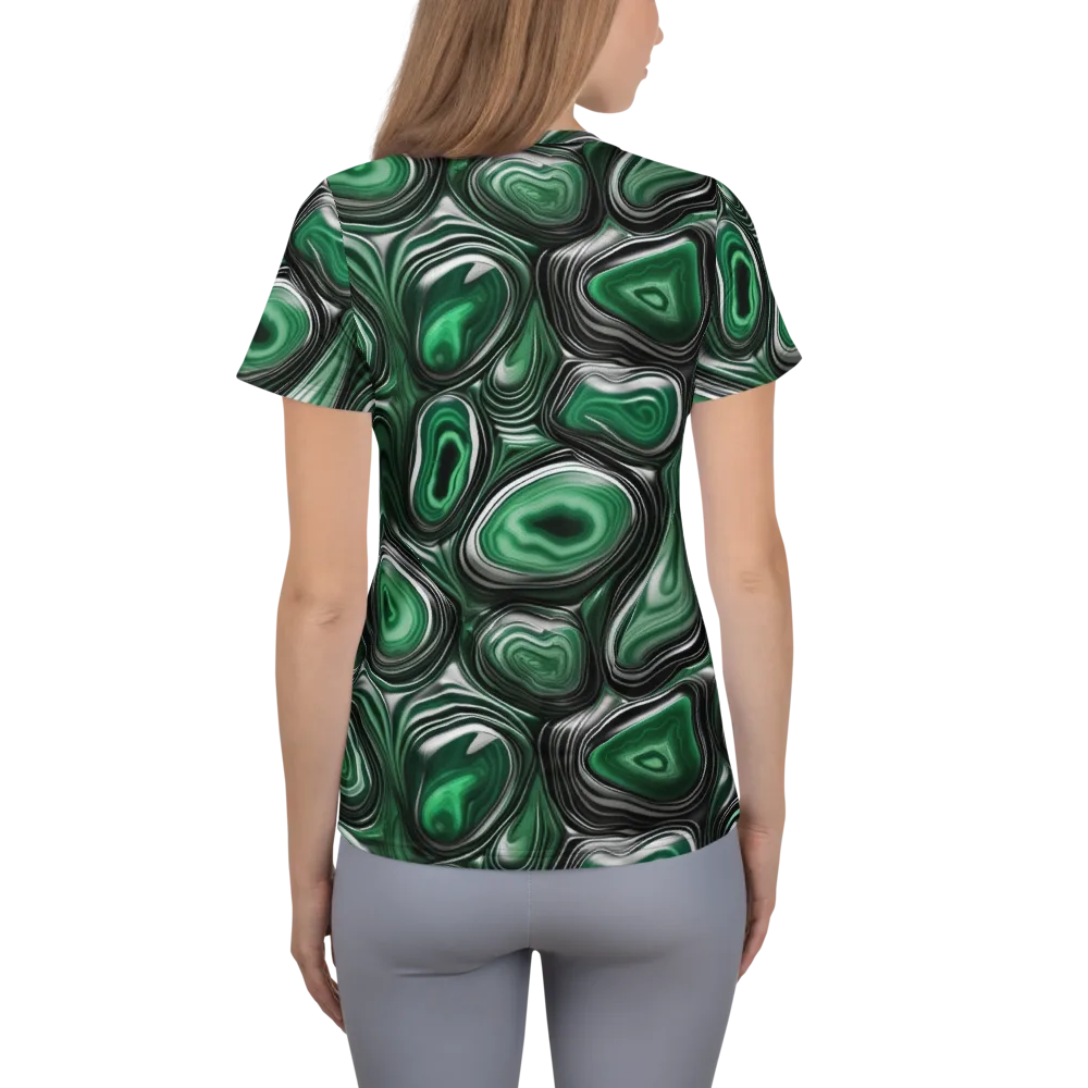 Emerald Agate on Women's Athletic T-Shirt — Back