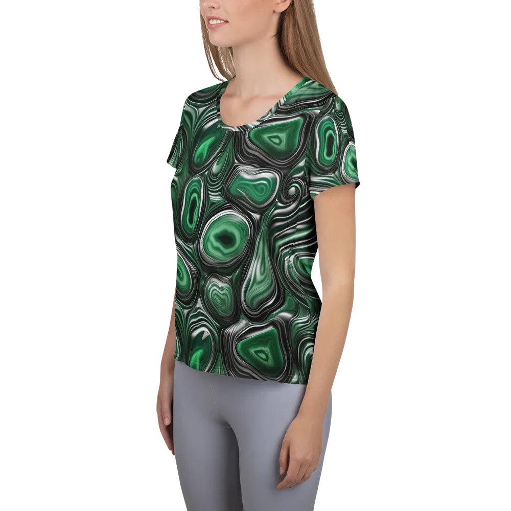 Emerald Agate on Women's Athletic T-Shirt — Left