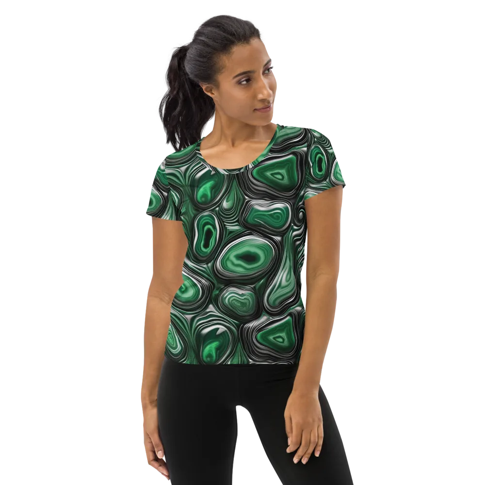 Emerald Agate on Women's Athletic T-Shirt — Front
