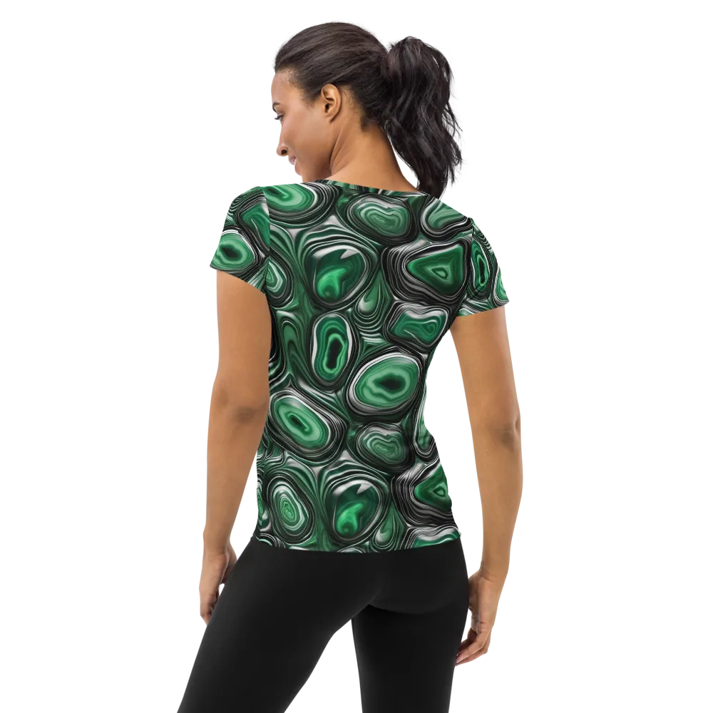 Emerald Agate on Women's Athletic T-Shirt — Back
