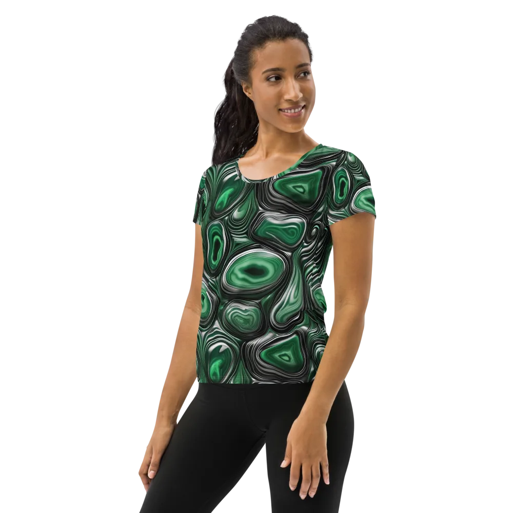 Emerald Agate on Women's Athletic T-Shirt — Left