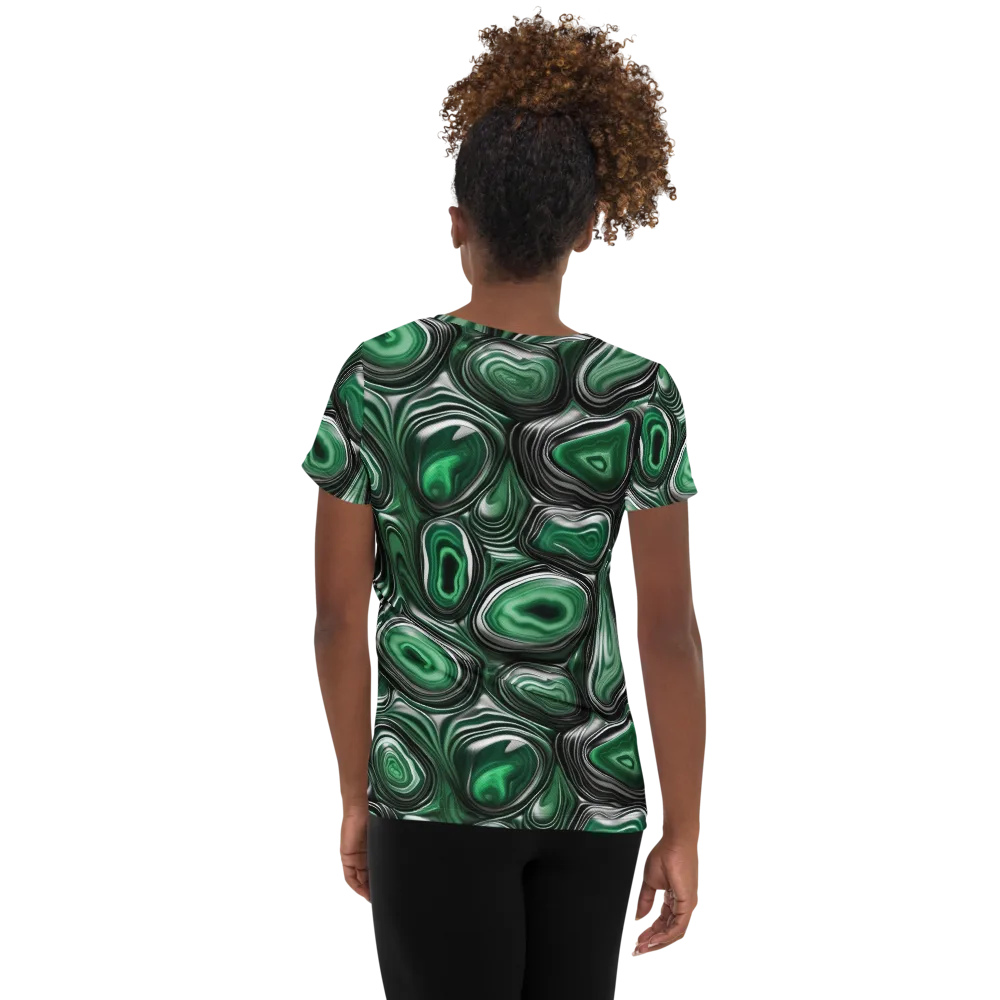 Emerald Agate on Women's Athletic T-Shirt — Back