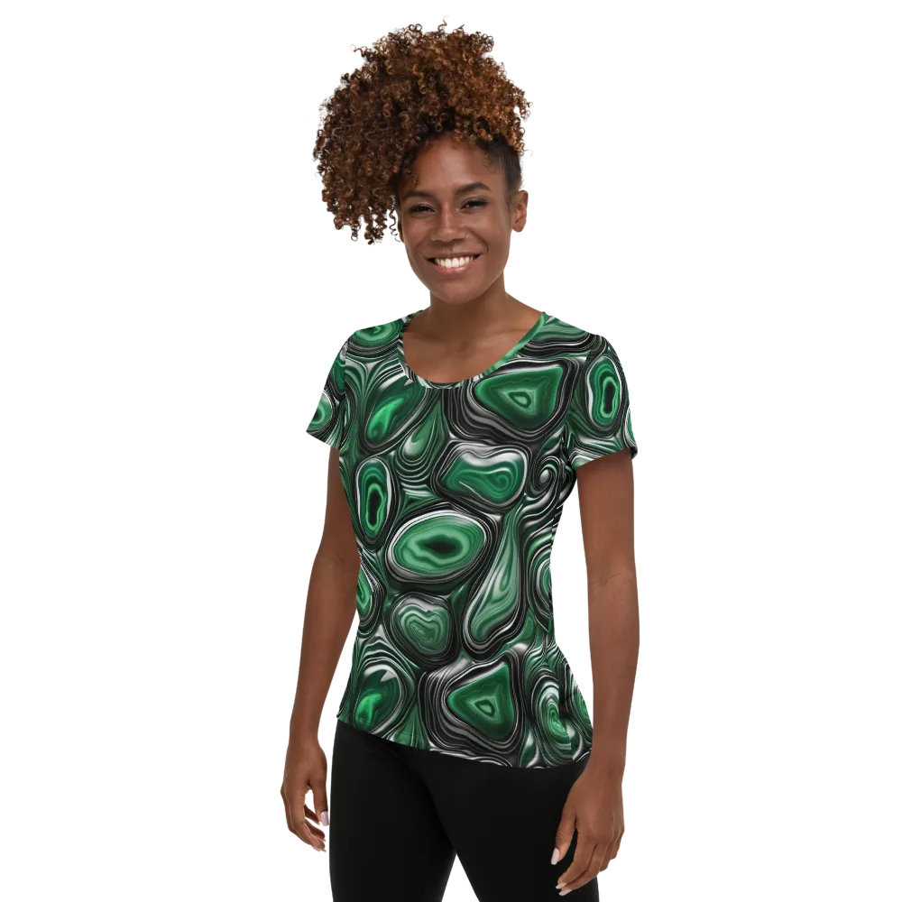 Emerald Agate on Women's Athletic T-Shirt — Left