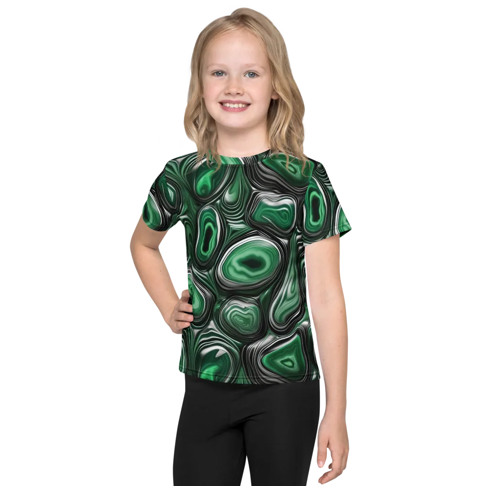 Emerald Agate on Kids Crew Neck T-Shirt — Front
